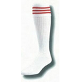 3 Striped Fold Over Heel & Toe Soccer Socks (7-11 Medium)